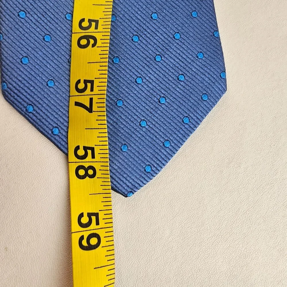 Versace Tie Men's Blue Silk Medusa Baroque Polka Dot Luxury Designer Necktie